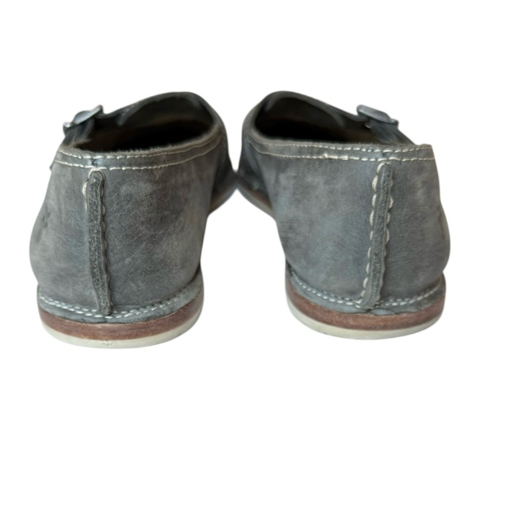 Frye Milly Fisherman Women's Charcoal Leather Slip-on Leather Flats Size 9.5 - Picture 5 of 11